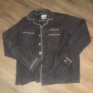 Rhude Charcoal Pinstripe Shirt Jacket